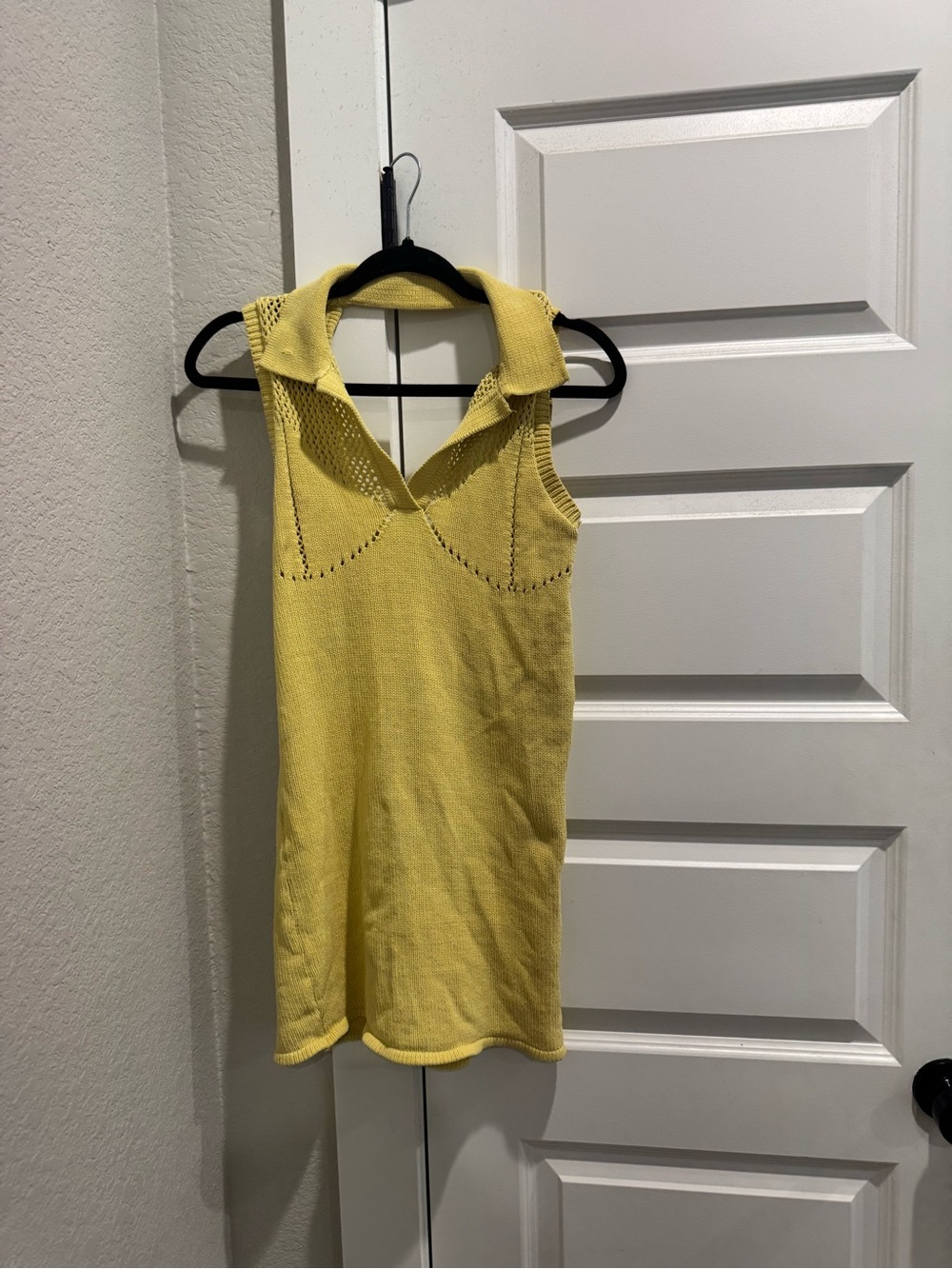 Zara Yellow Sleeveless Knit Polo Tank